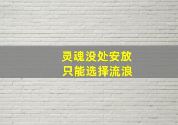 灵魂没处安放 只能选择流浪